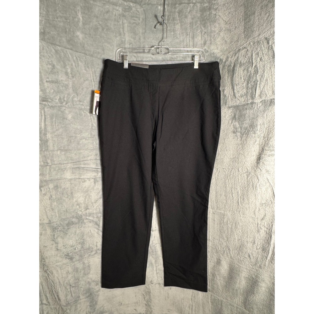Hilary Radley Womens Black Slim Leg Tummy Control Pull On Pants‎ Size 16 NWT